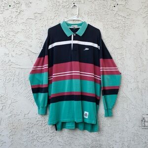 IZOD Vesper Country Club Vintage Striped Golf Shirt (Teal/Navy/Pink)